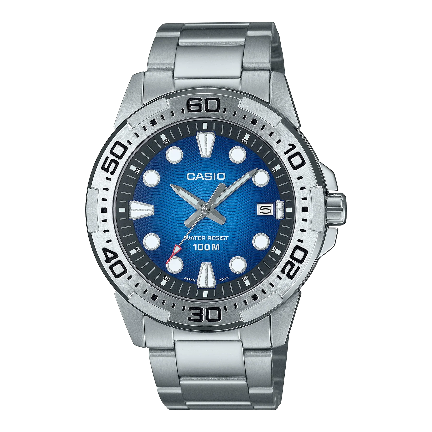 Casio Analogue Diver Blue Dial Stainless Steel Watch MTD140D-2A