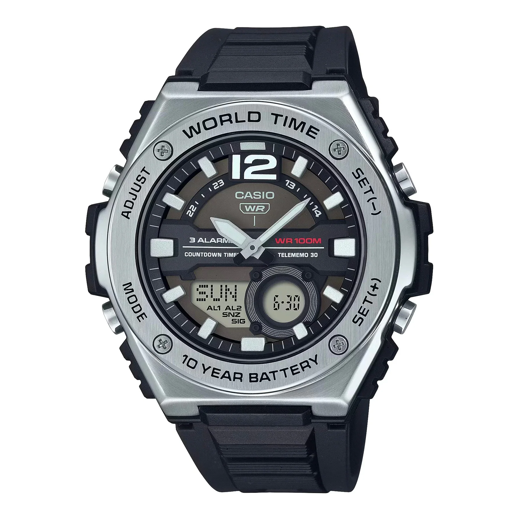 Casio Metal-Clad Dual Digital Analogue Watch MWQ100-1A