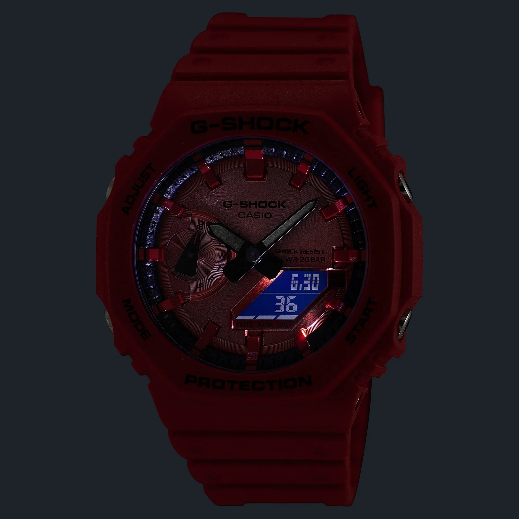 G-Shock CasiOak Iconic Red Series GA2100RRB-4A - Image 5