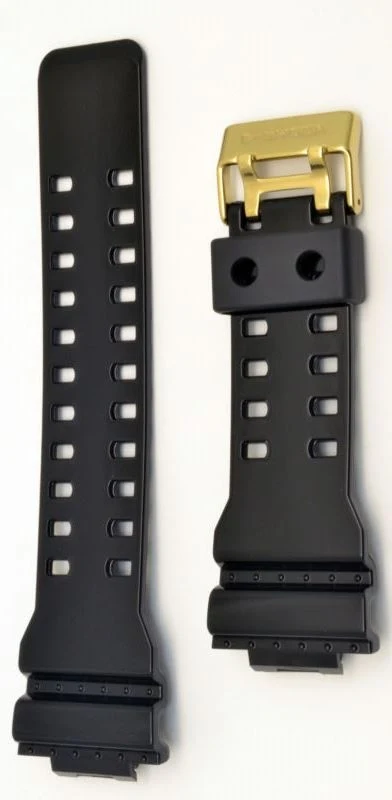 GA110GB G Shock band only Shiny black with gold buckle - 1 week order